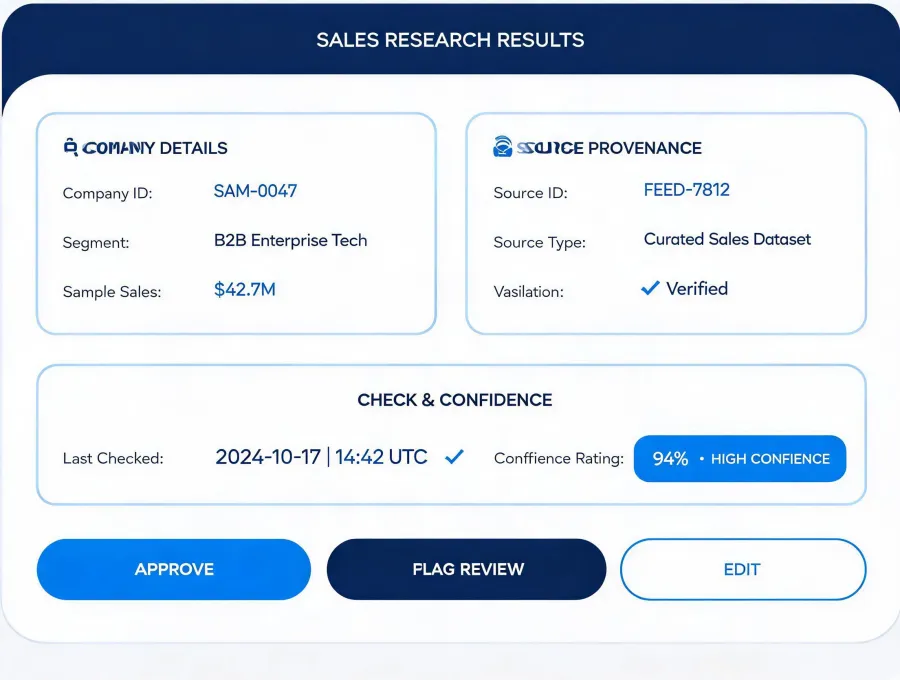Structured prospect result with source and confidence context